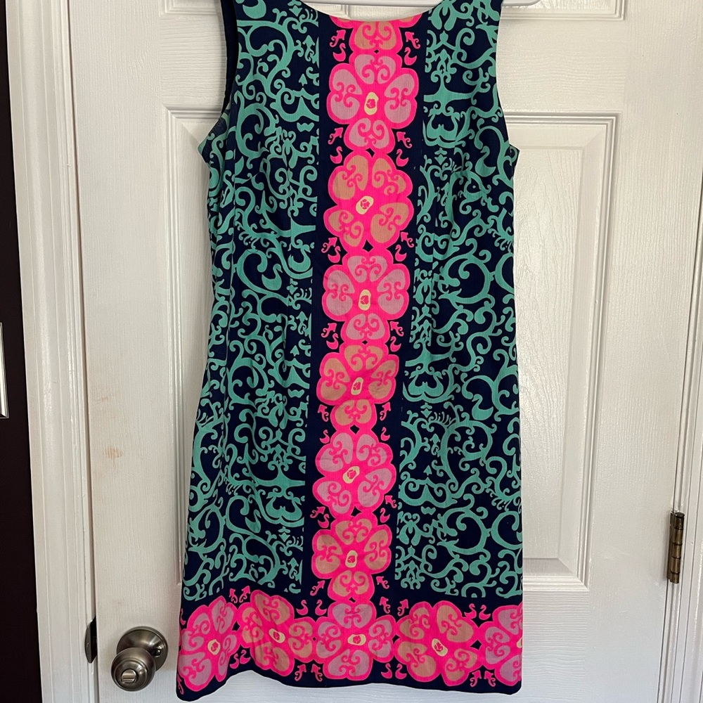Lilly Pulitzer Green and Black Sheath Mini Dress